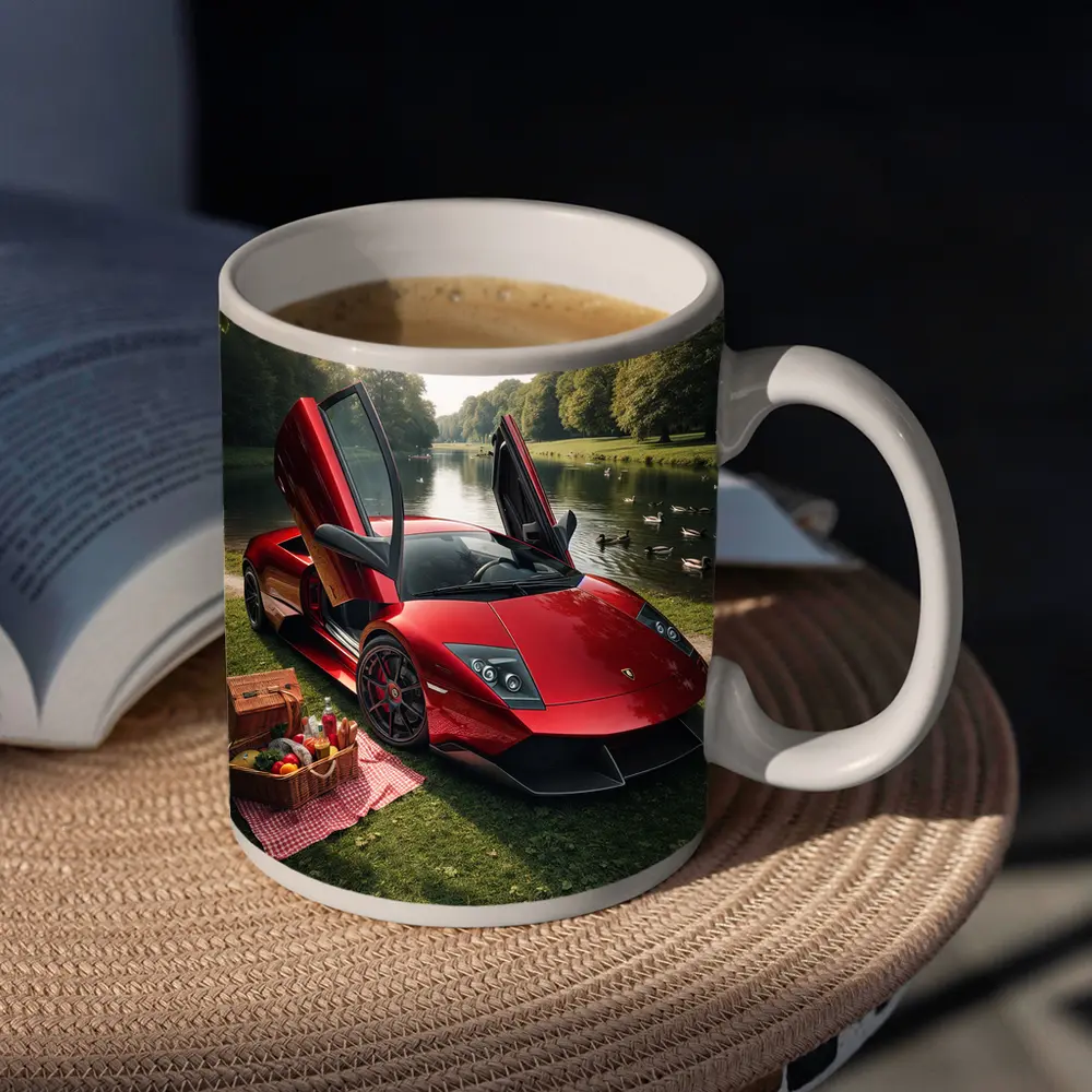 Lamborghini Murcielago Red Scissor Doors Park – Mugs