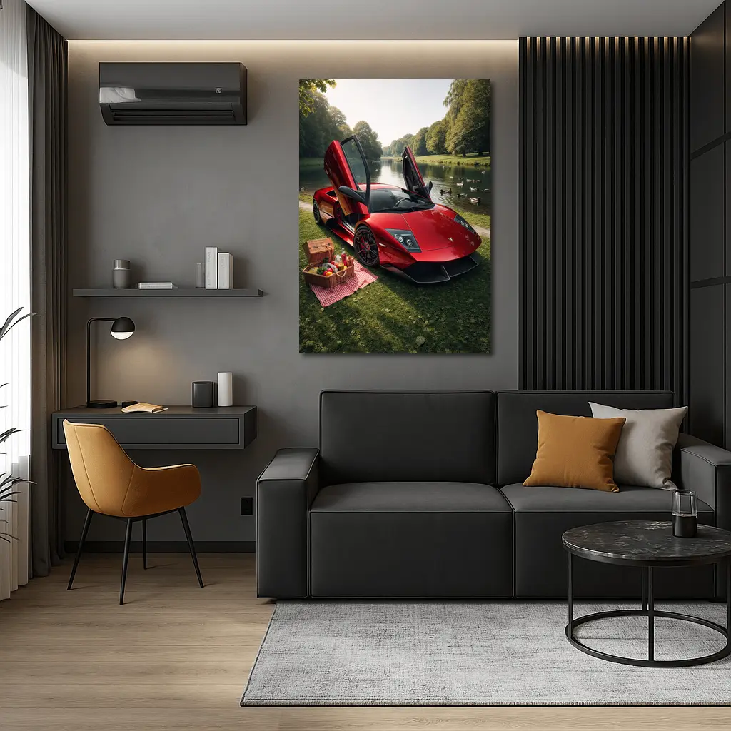 Lamborghini Murcielago Red Scissor Doors Park – Wall Art