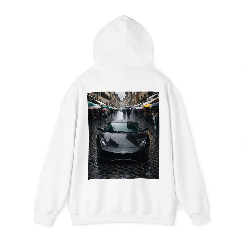 Lamborghini Murcielago Black Rainy City Street – Hoodies