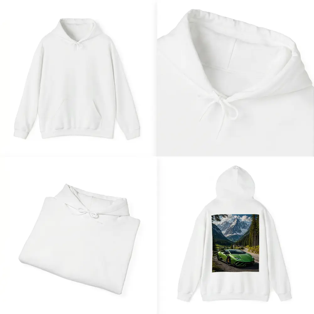 Lamborghini Huracan Green Alpine Mountain Road – Hoodies