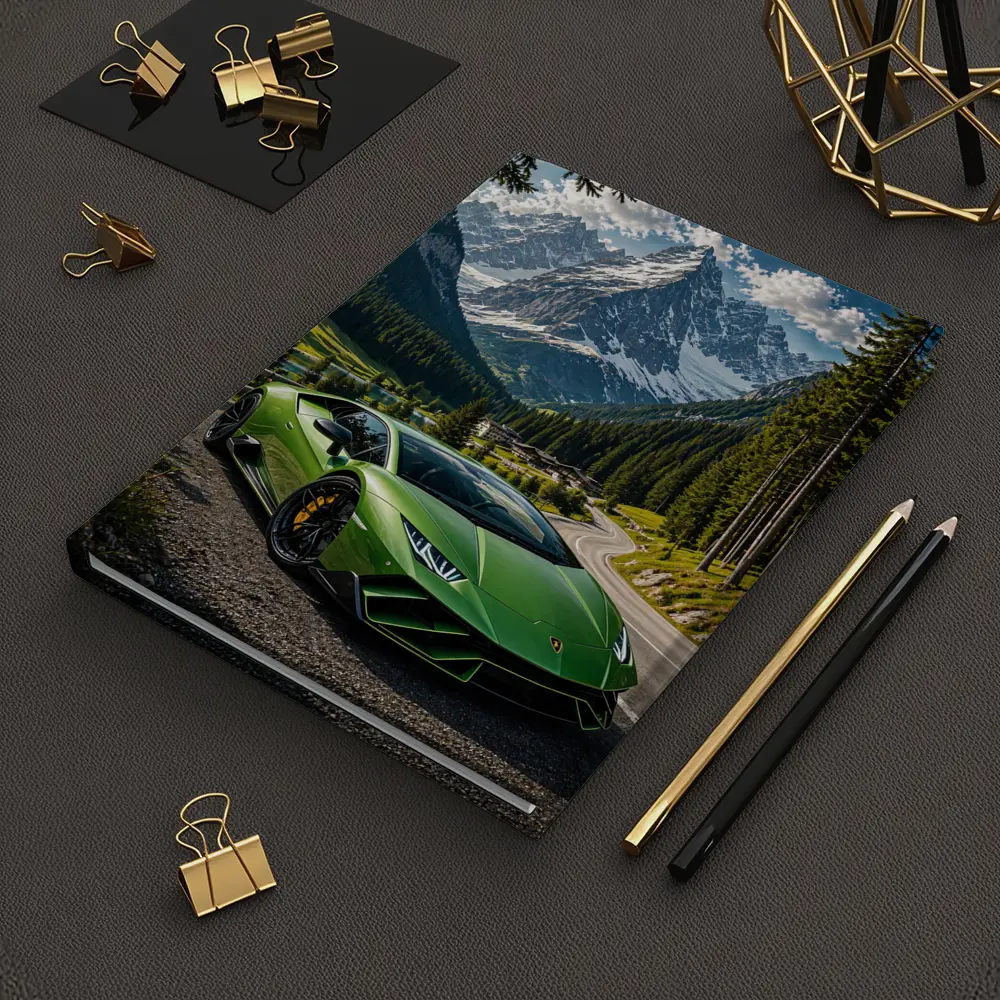 Lamborghini Huracan Green Alpine Mountain Road – Notebooks