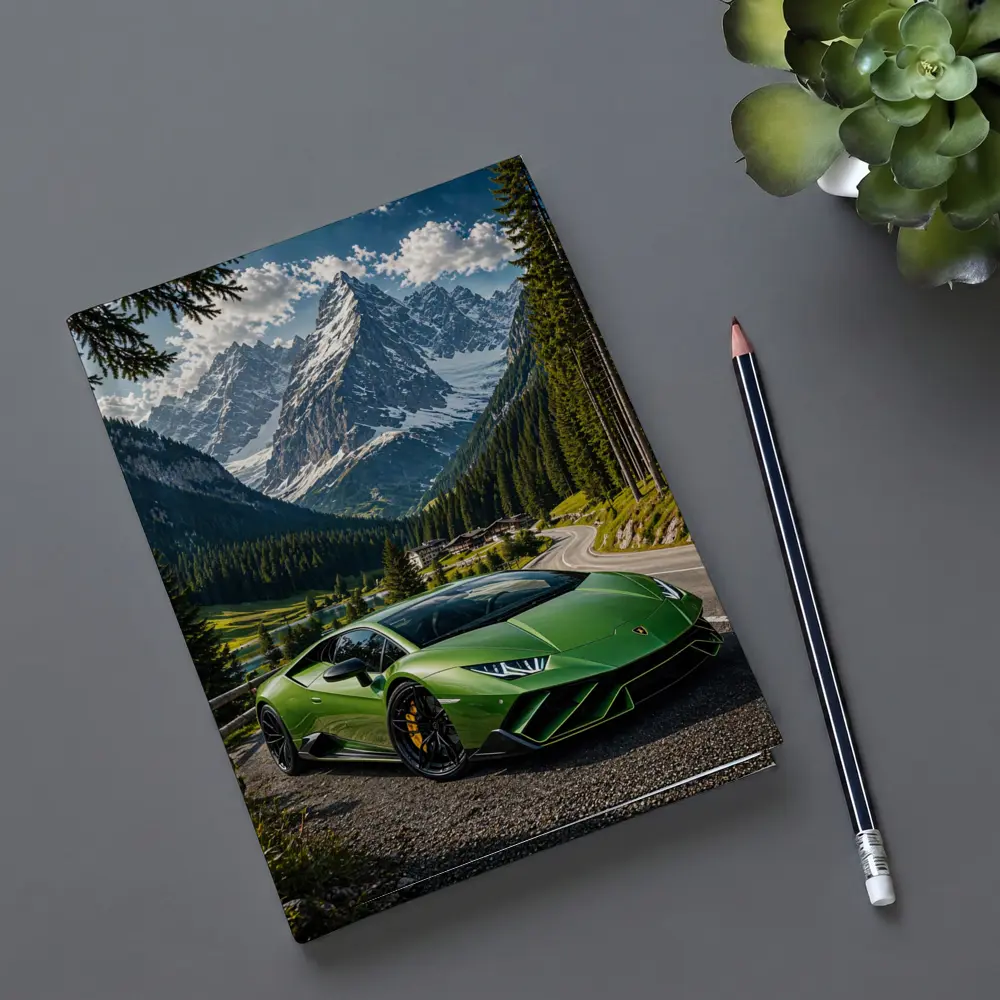 Lamborghini Huracan Green Alpine Mountain Road – Notebooks