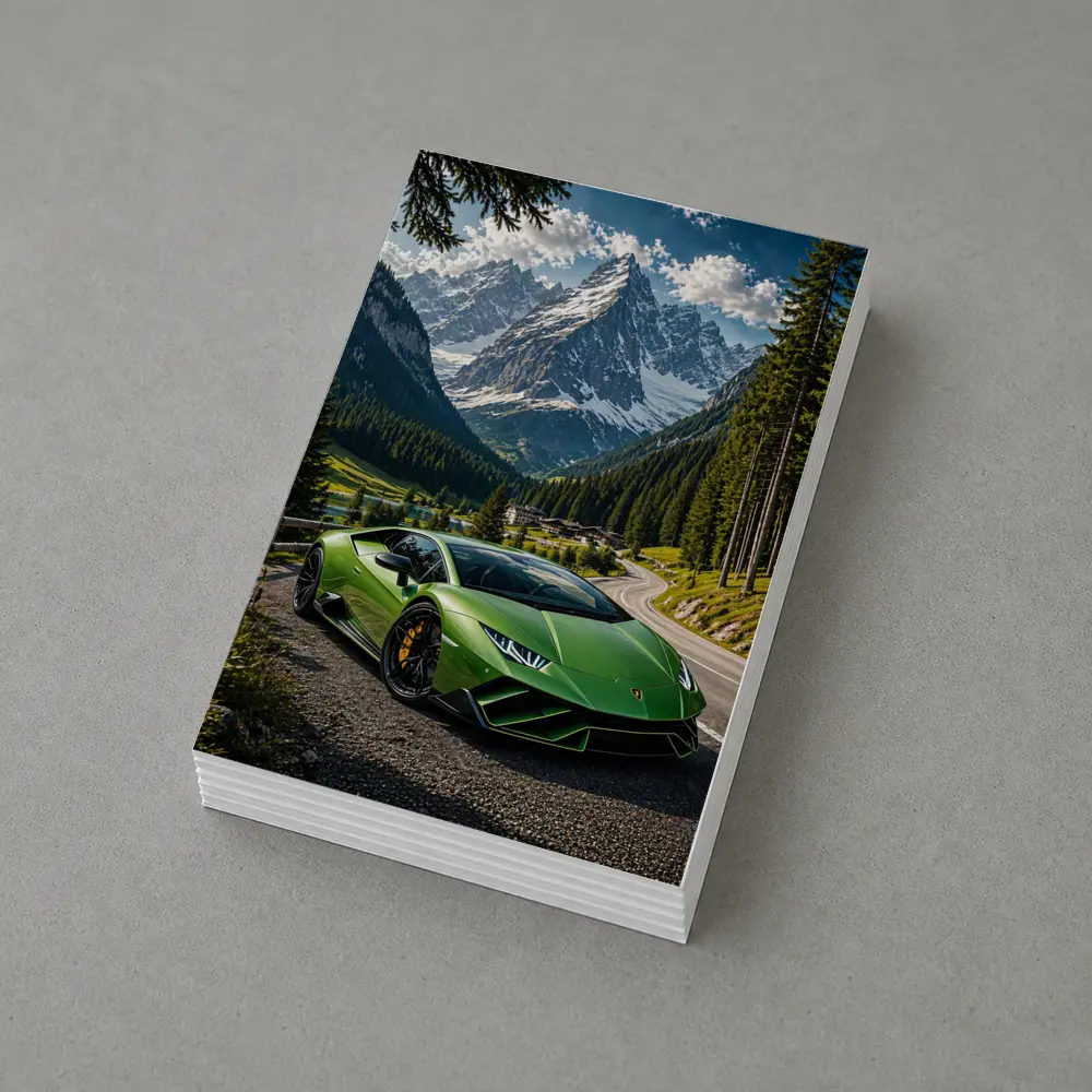 Lamborghini Huracan Green Alpine Mountain Road – Postcards