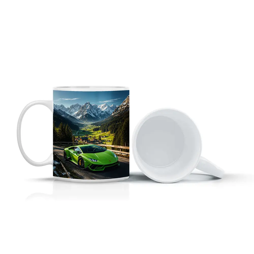 Lamborghini Huracan Green Alpine Mountain Road – Mugs