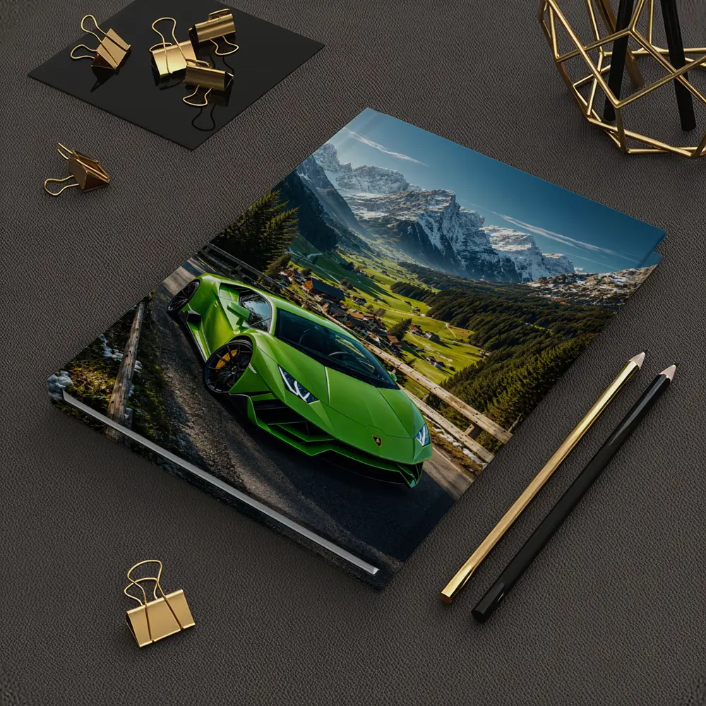 Lamborghini Huracan Green Alpine Mountain Road – Notebooks