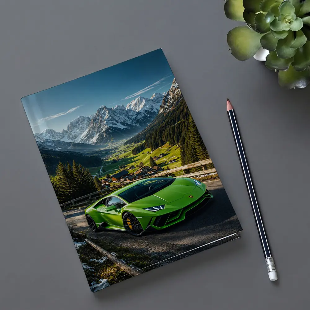 Lamborghini Huracan Green Alpine Mountain Road – Notebooks