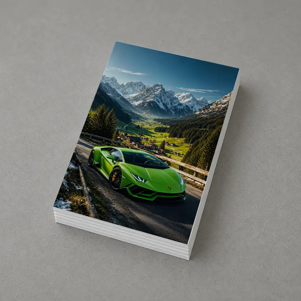 Lamborghini Huracan Green Alpine Mountain Road – Postcards