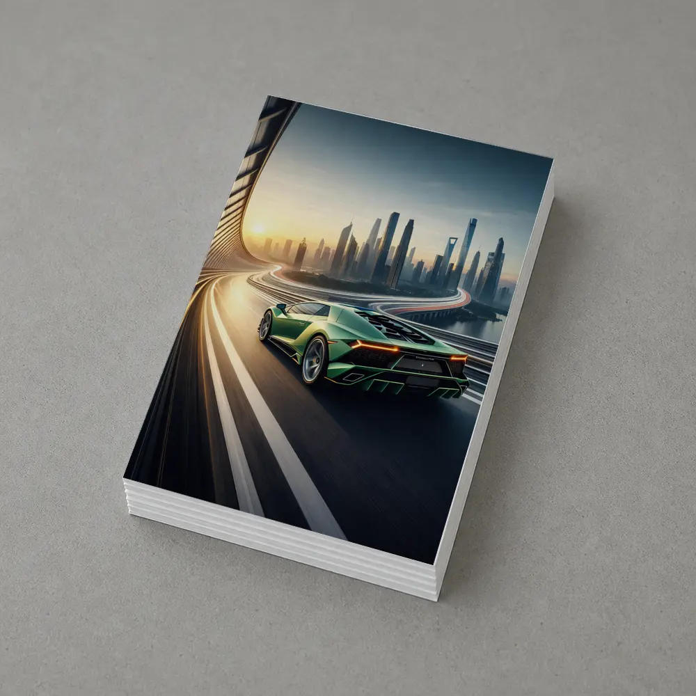 Lamborghini Sian Green City Skyline Drive – Postcards