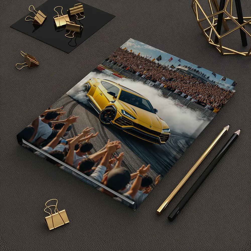 Lamborghini Urus Drifting Yellow at Racing Event – Notebooks