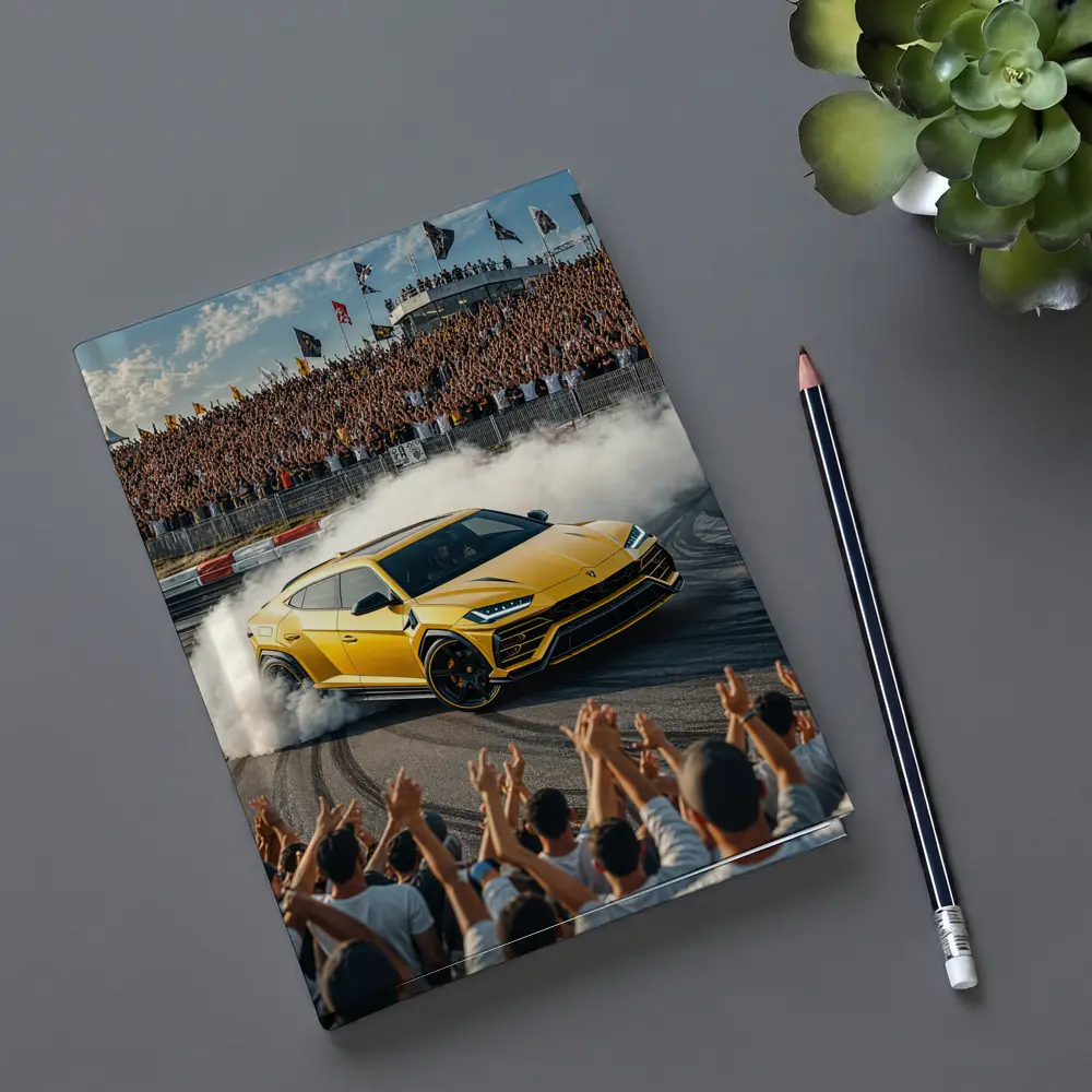 Lamborghini Urus Drifting Yellow at Racing Event – Notebooks