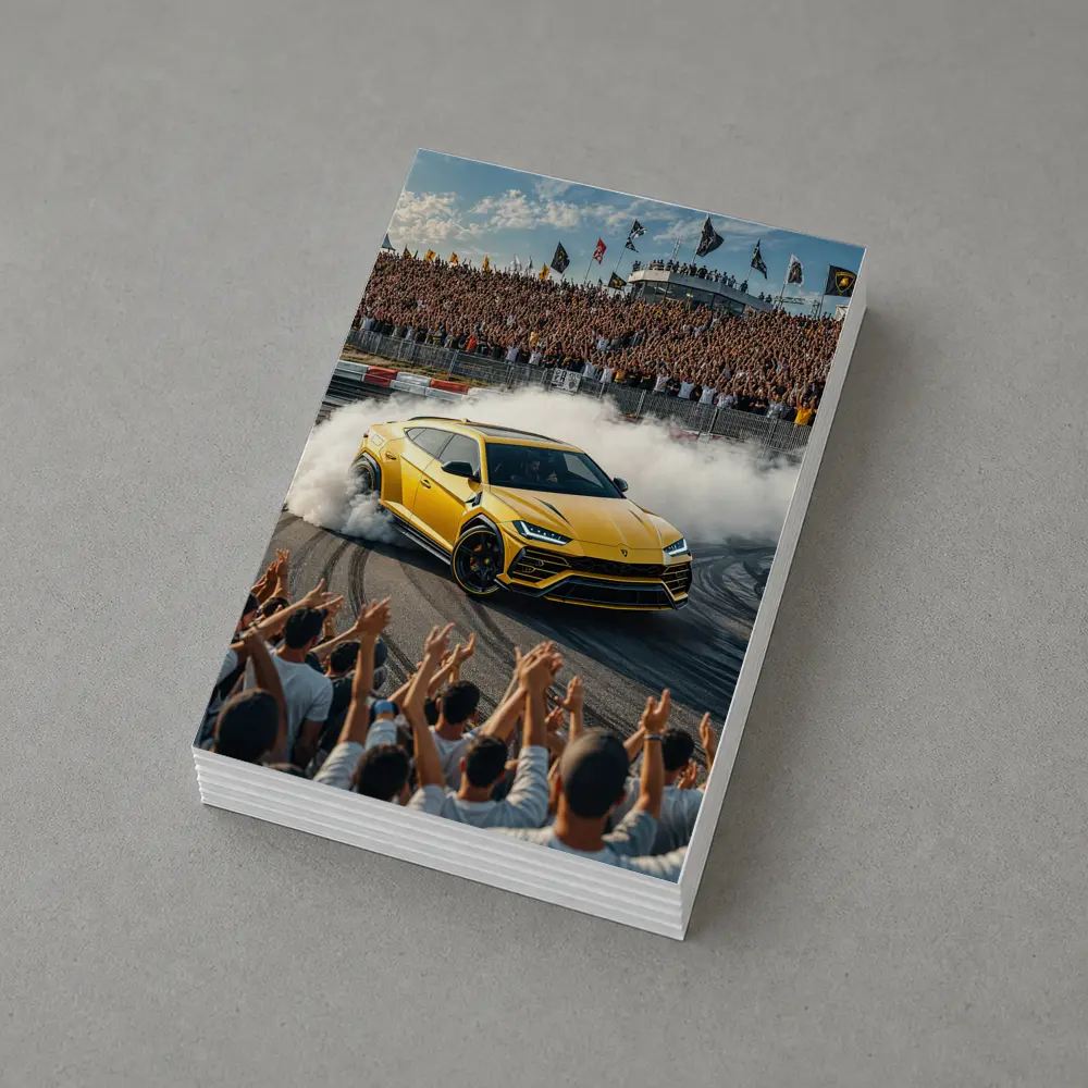 Lamborghini Urus Drifting Yellow at Racing Event – Postcards