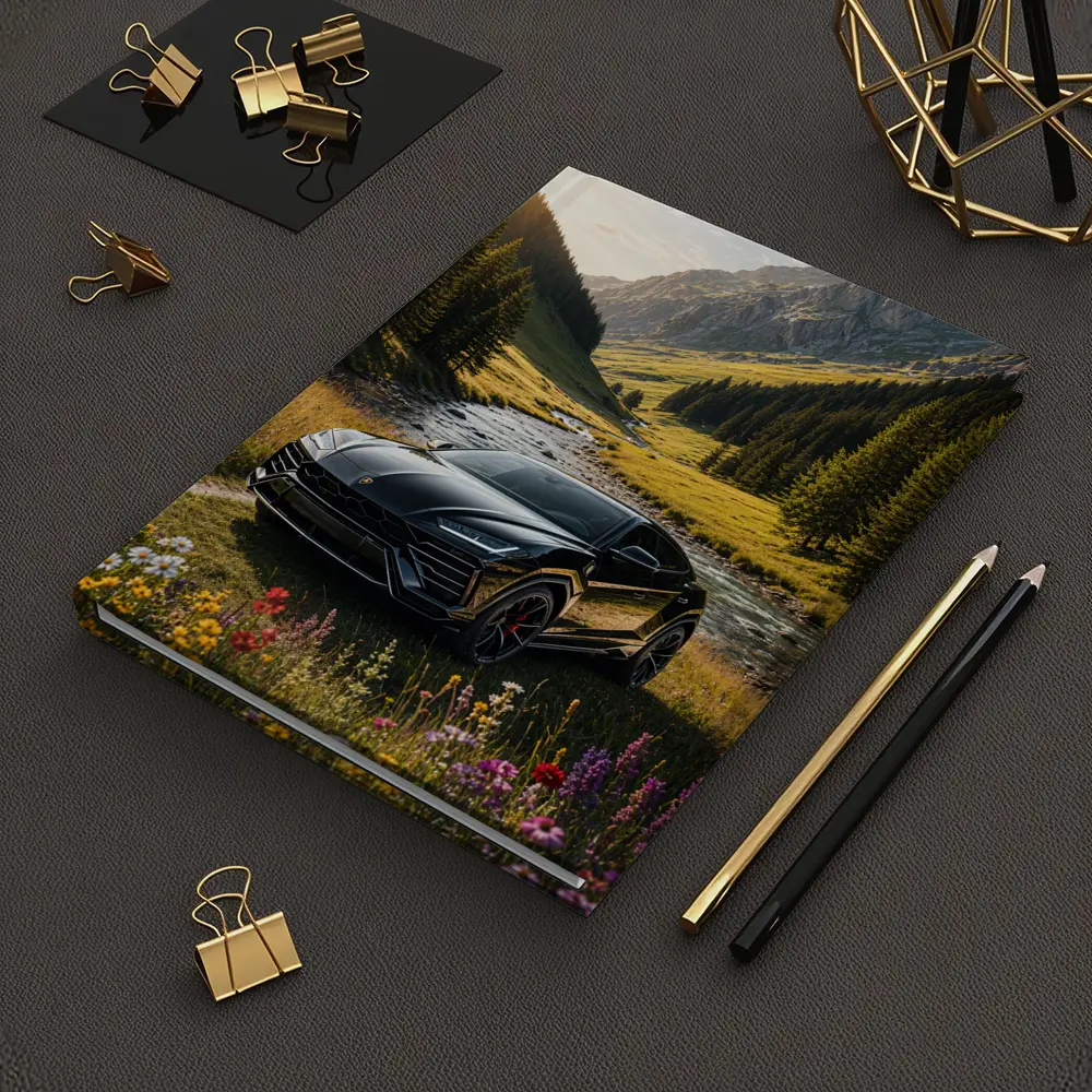 Lamborghini Urus Black Mountain Valley Scene – Notebooks