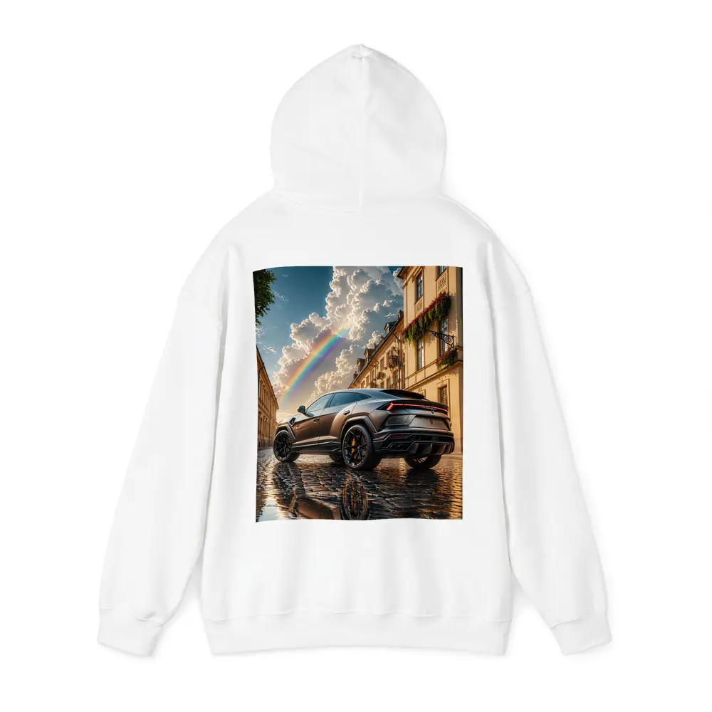 Lamborghini Urus Matte Black Cobblestone Rainbow Sky – Hoodies