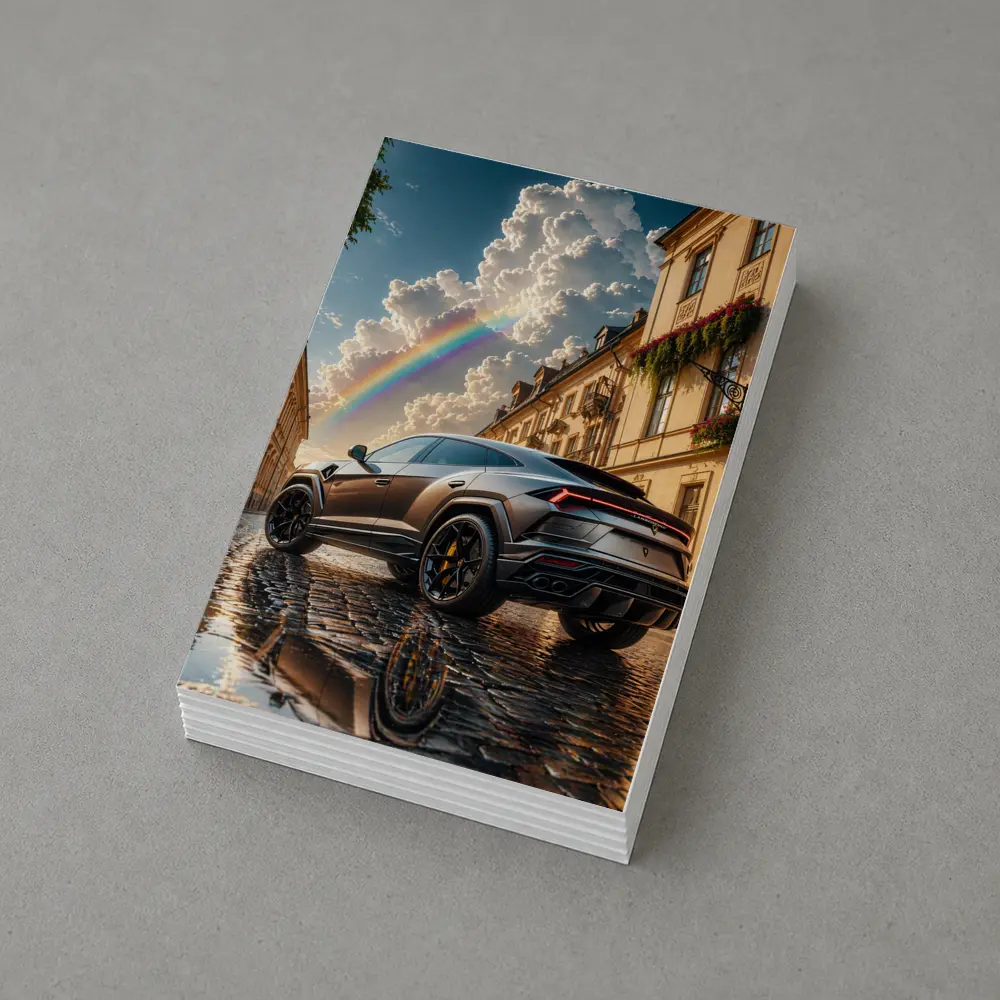 Lamborghini Urus Matte Black Cobblestone Rainbow Sky – Postcards