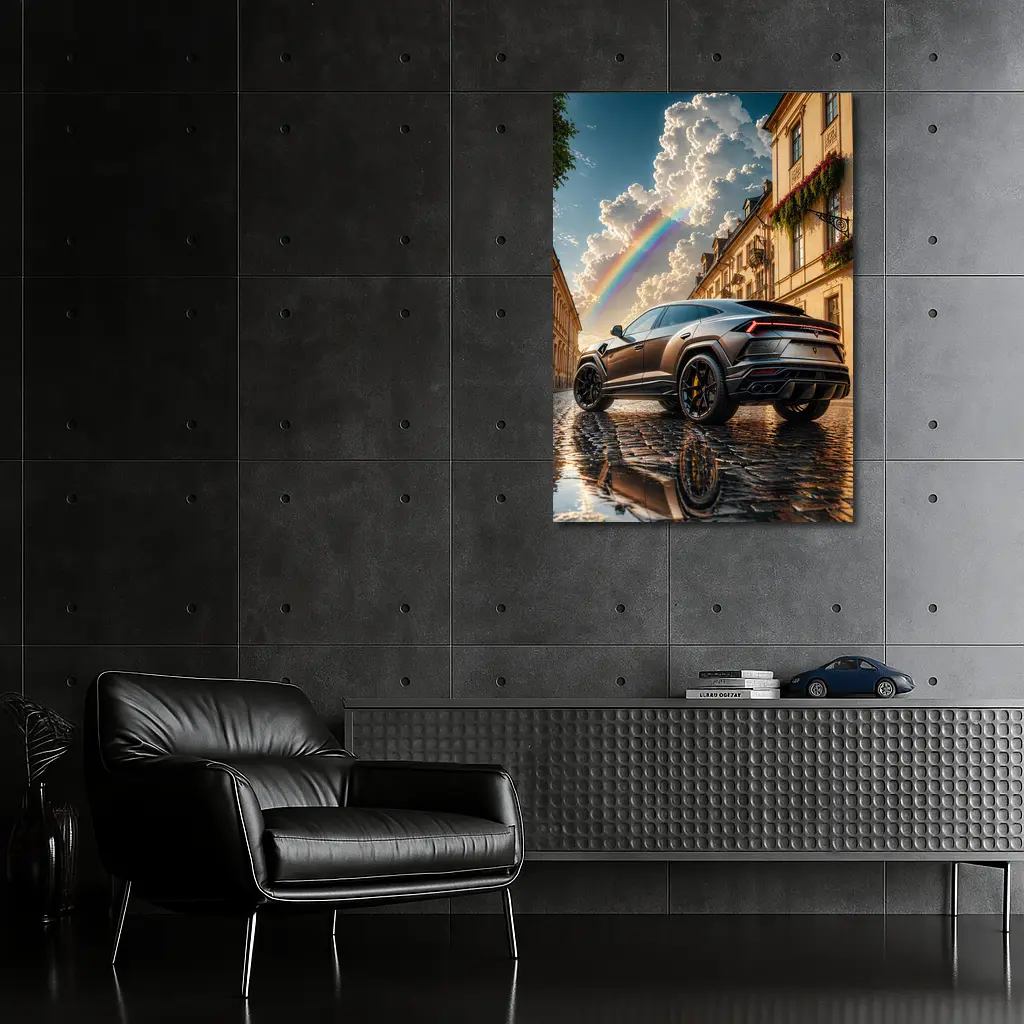 Lamborghini Urus Matte Black Cobblestone Rainbow Sky