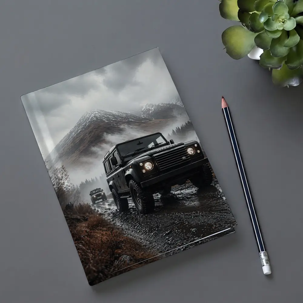 Land Rover Defender on Misty Mountain Trail – Notebooks