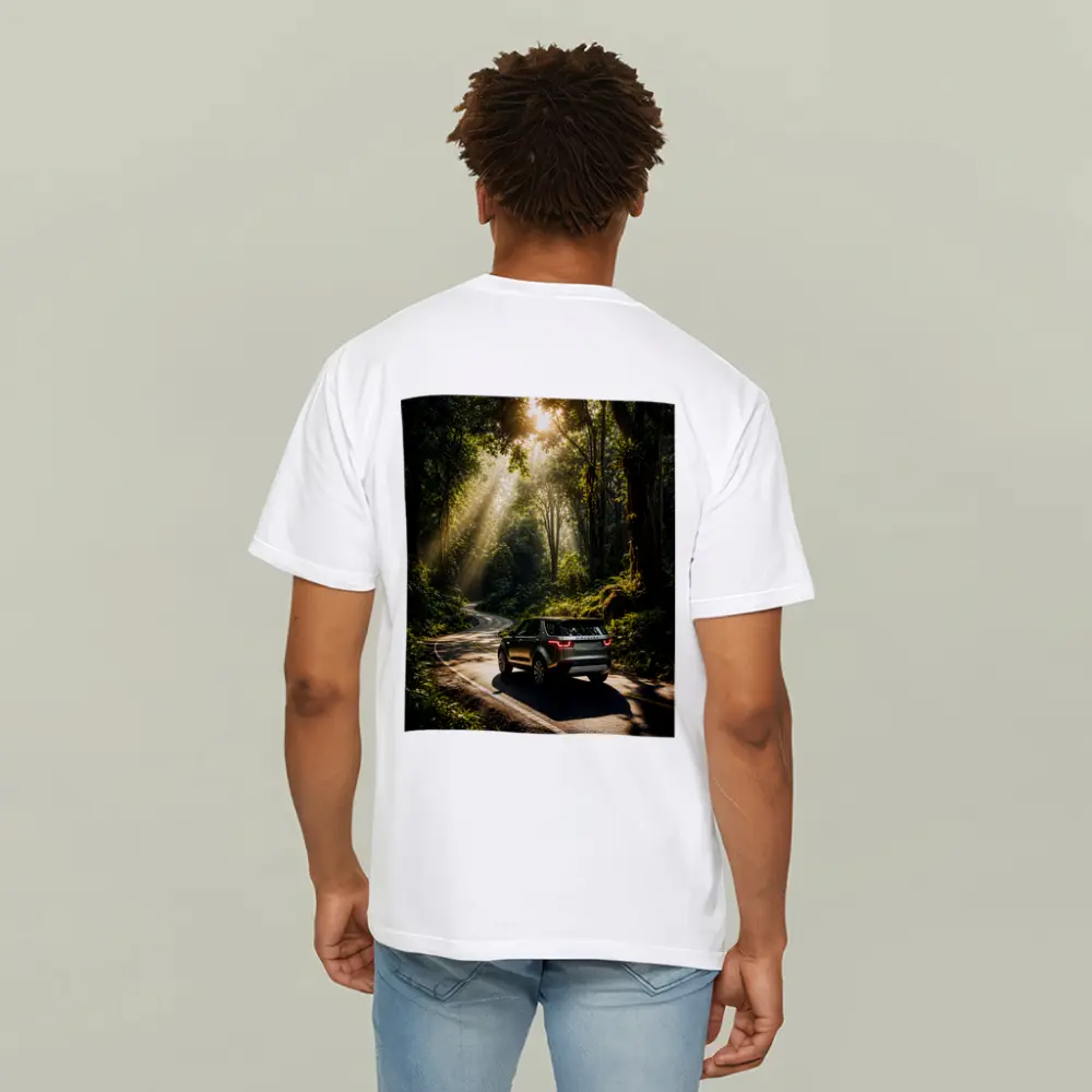 Land Rover Discovery Forest Road Sunlight – T-Shirts