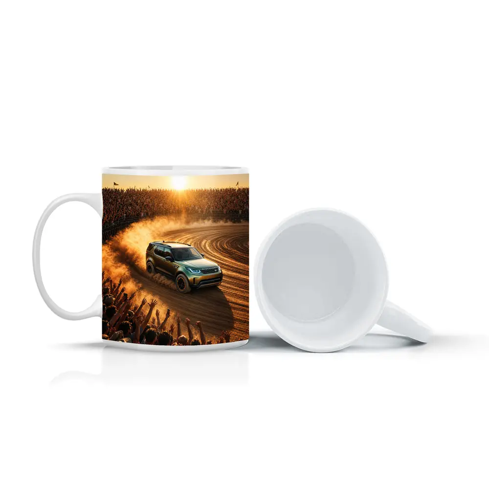 Land Rover Discovery Drifting Dirt Arena Crowd – Mugs