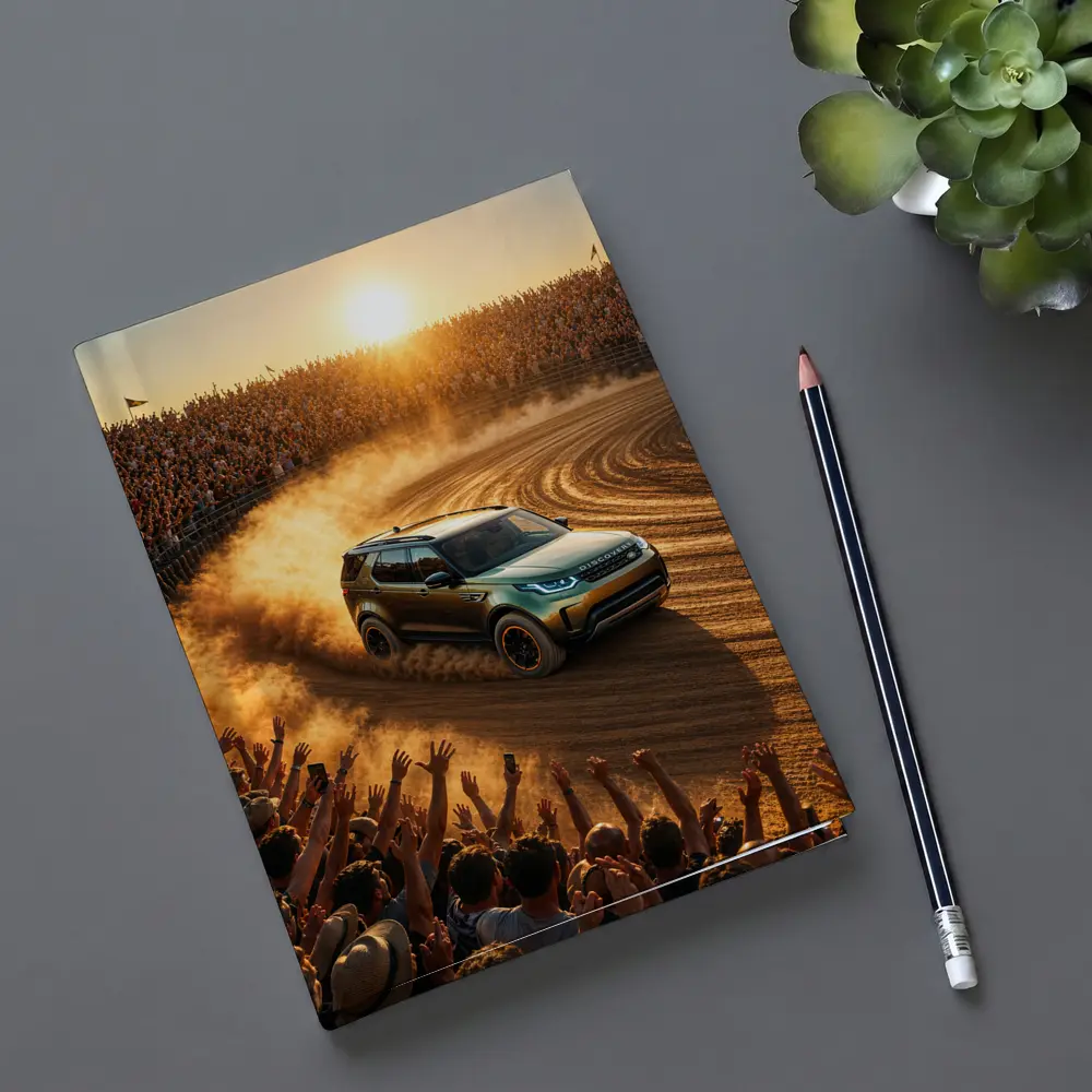 Land Rover Discovery Drifting Dirt Arena Crowd – Notebooks