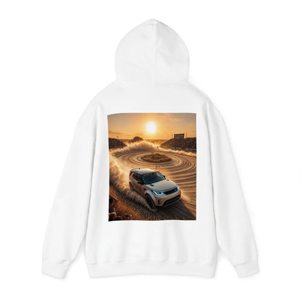 Land Rover Discovery Drifting Dusty Sunset Track – Hoodies
