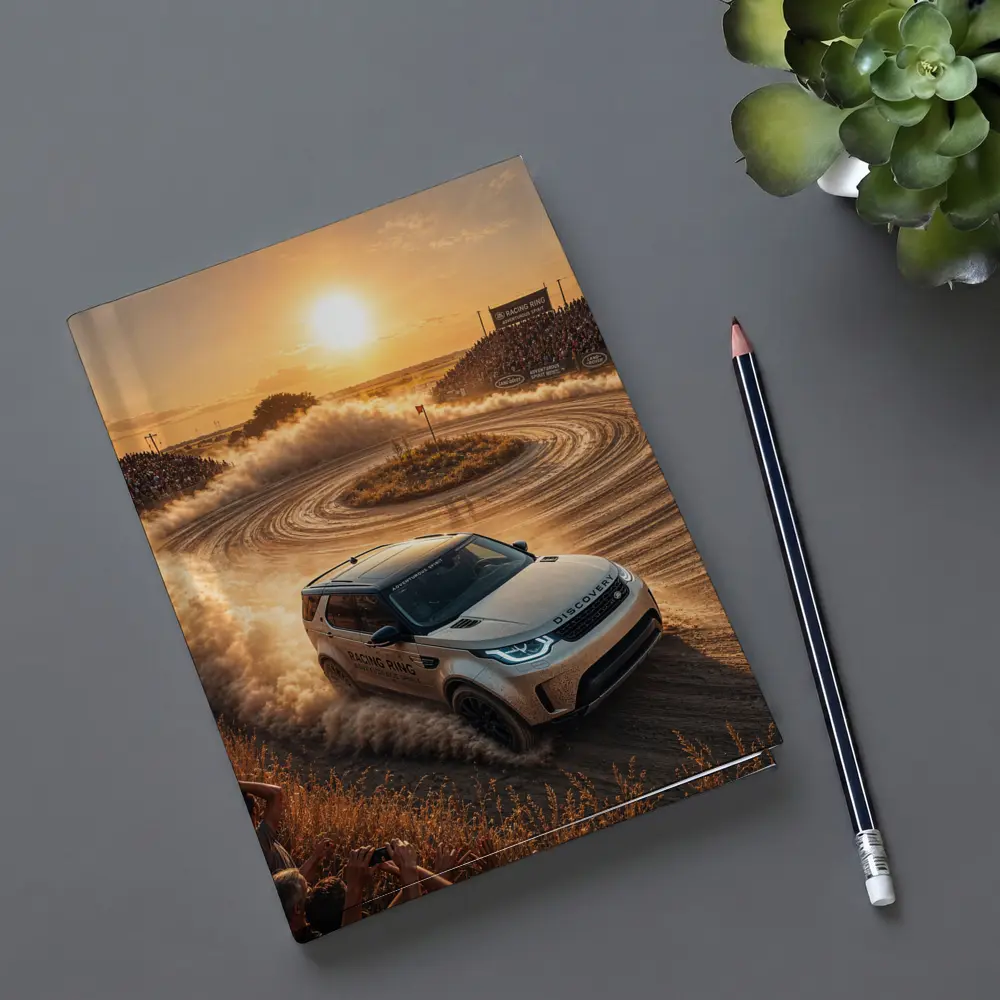 Land Rover Discovery Drifting Dusty Sunset Track – Notebooks