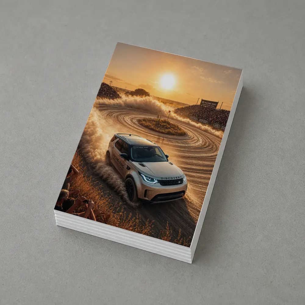 Land Rover Discovery Drifting Dusty Sunset Track – Postcards