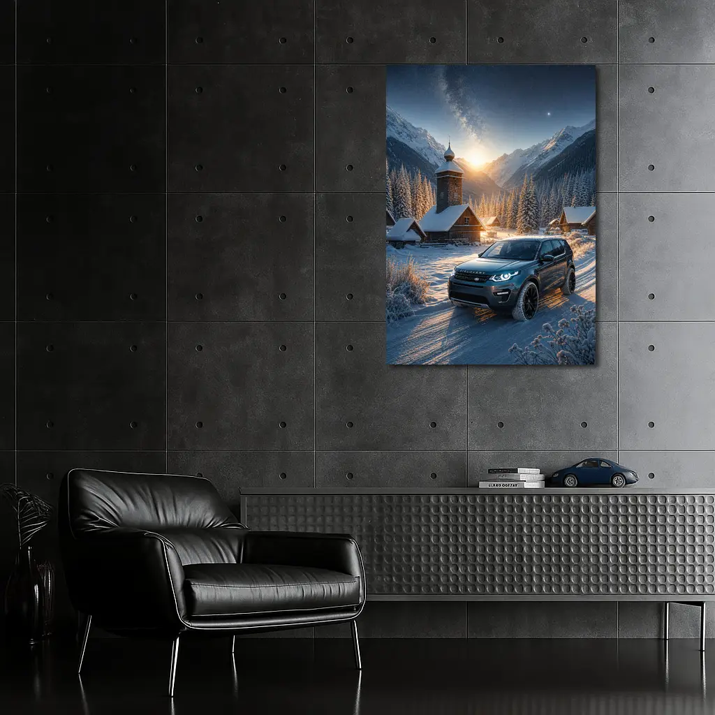Land Rover Discovery Sport Snowy Mountain Village – Wall Art