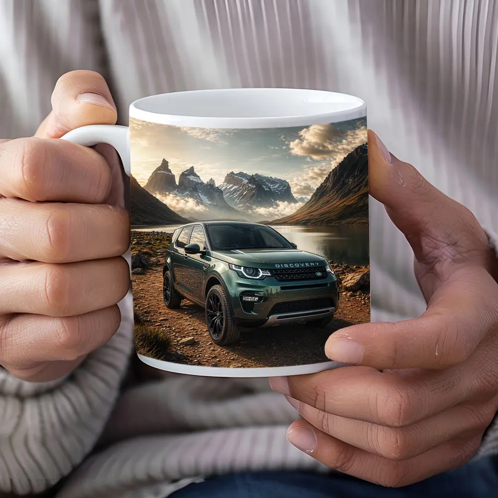 Land Rover Discovery Sport Mountain Lake Scene – Mugs