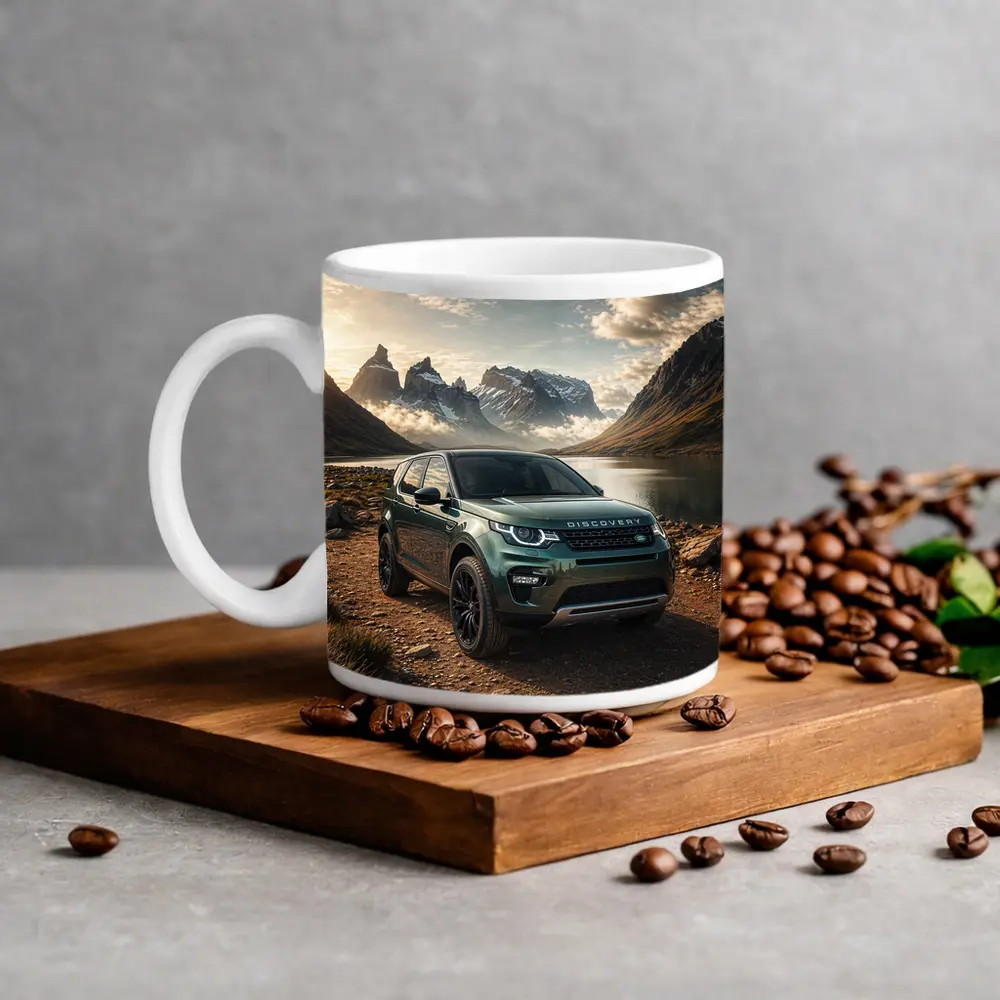 Land Rover Discovery Sport Mountain Lake Scene – Mugs
