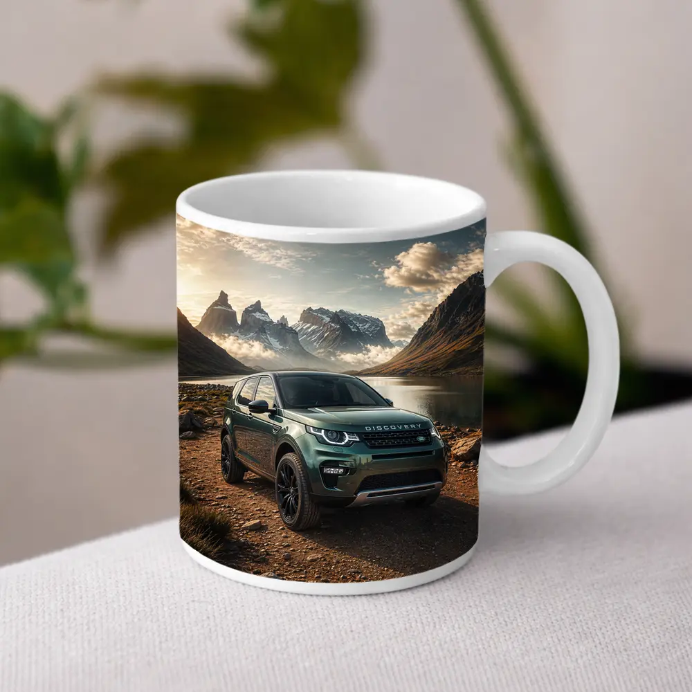 Land Rover Discovery Sport Mountain Lake Scene – Mugs