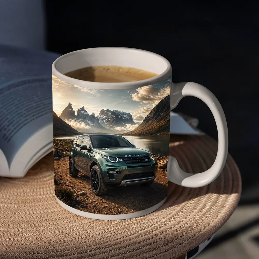 Land Rover Discovery Sport Mountain Lake Scene – Mugs