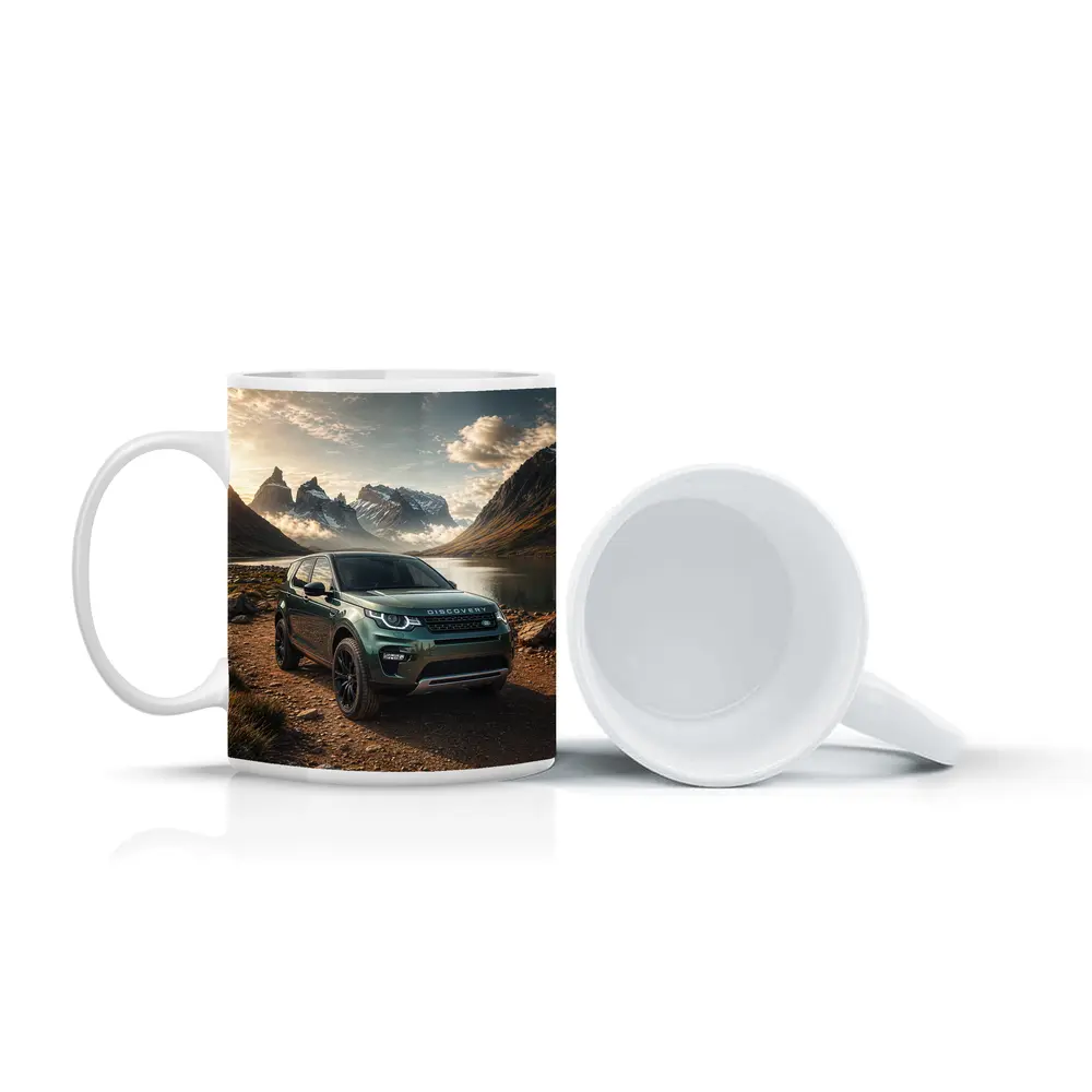 Land Rover Discovery Sport Mountain Lake Scene – Mugs