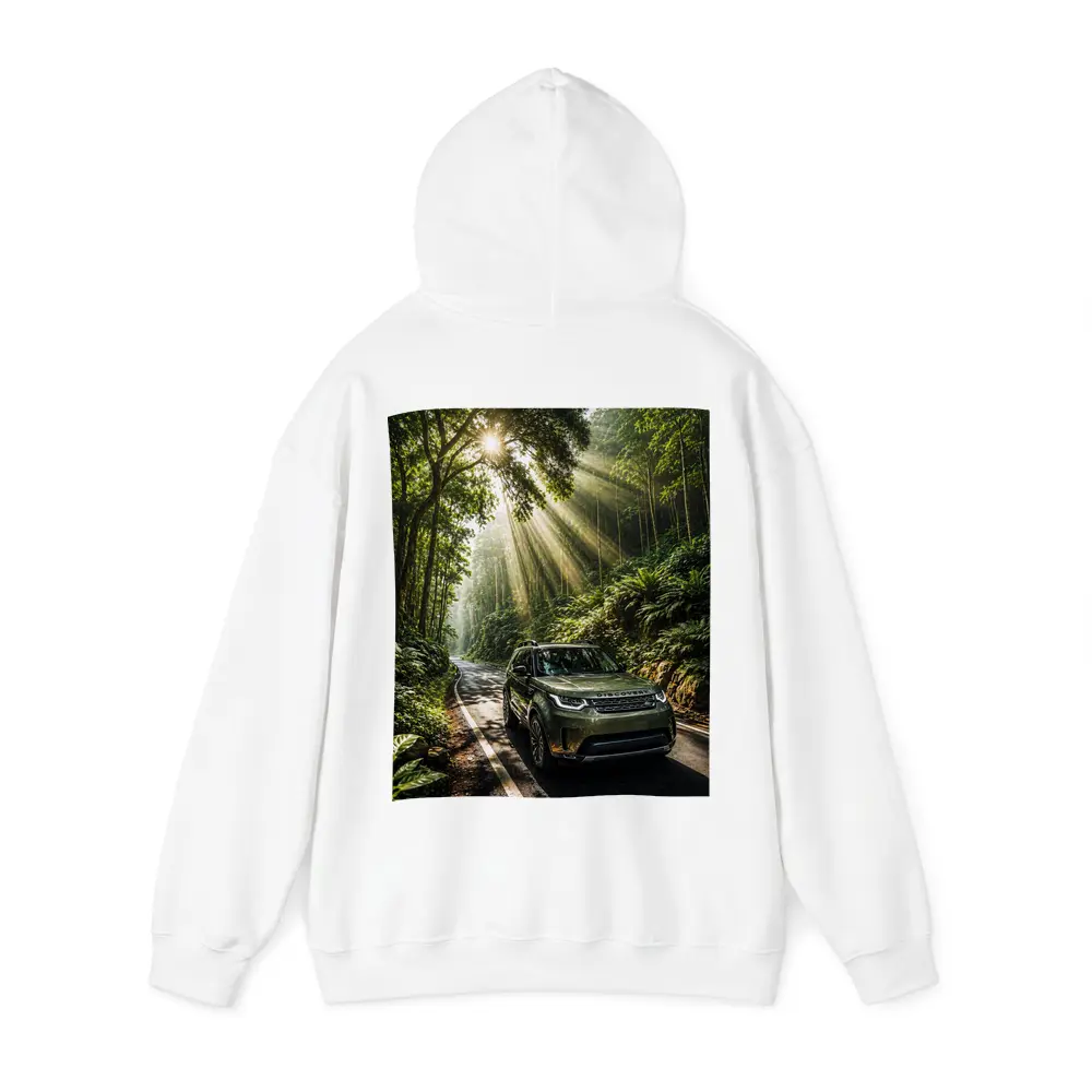 Land Rover Discovery Forest Road Sunlight – Hoodies