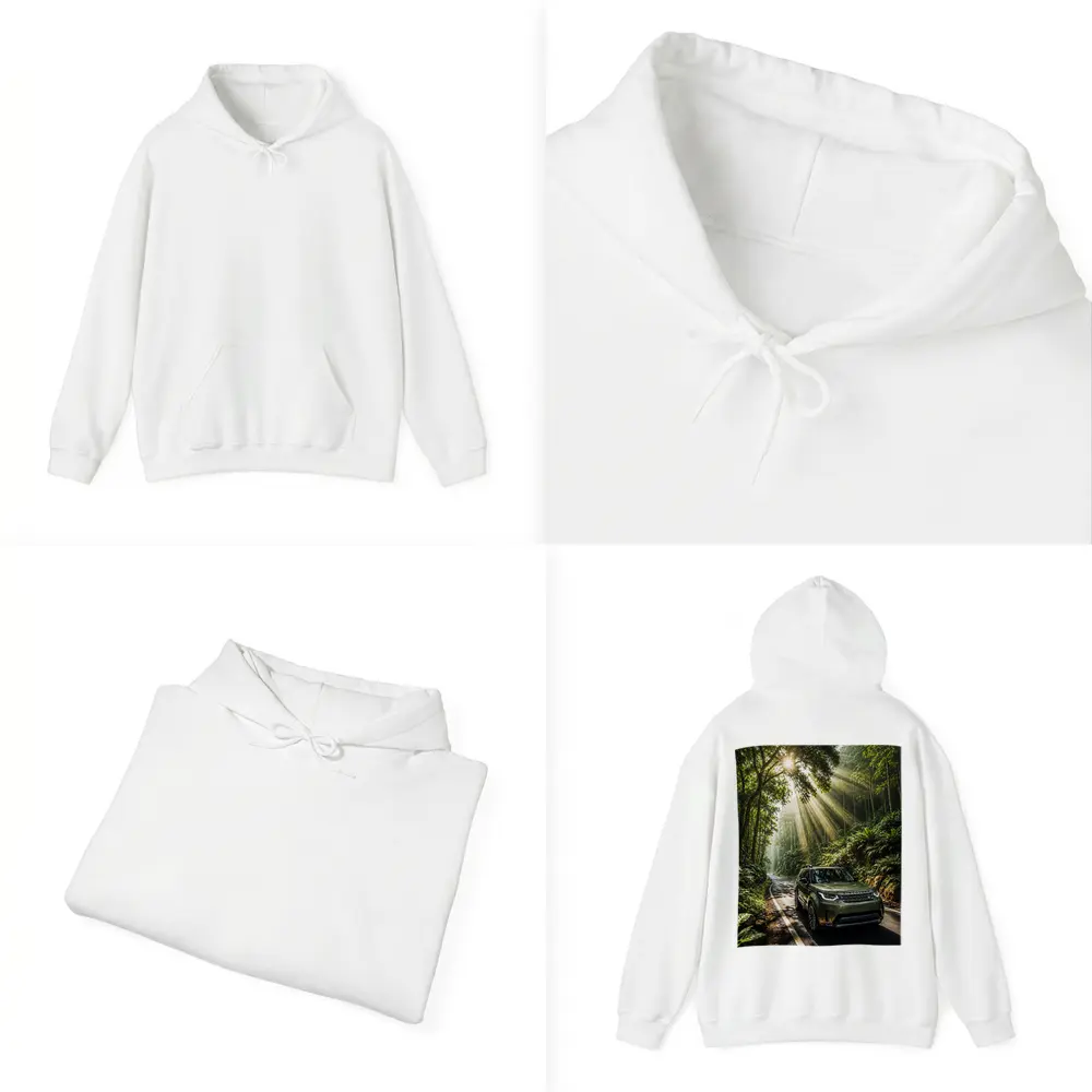Land Rover Discovery Forest Road Sunlight – Hoodies