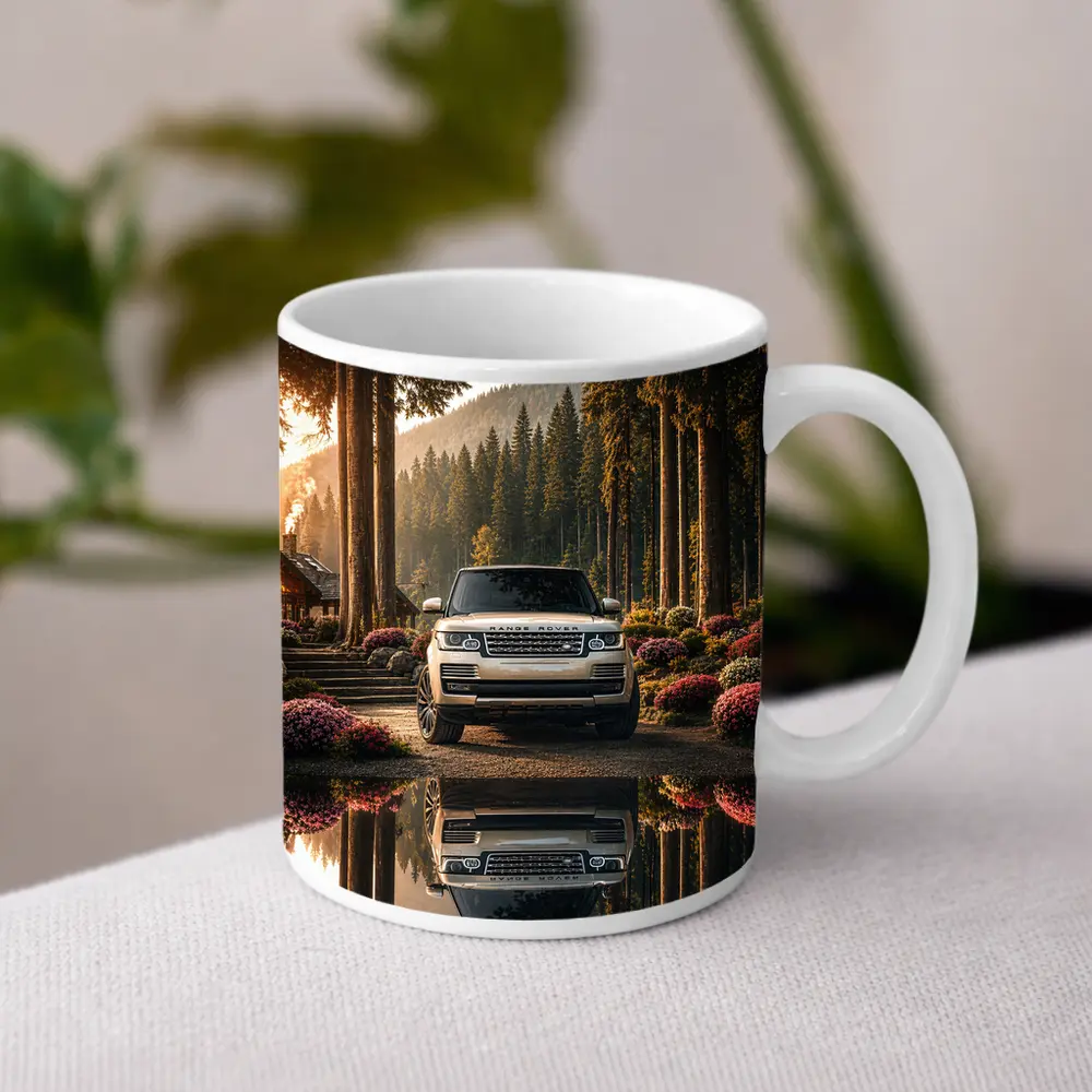 Range Rover Forest Reflection Golden Light – Mugs