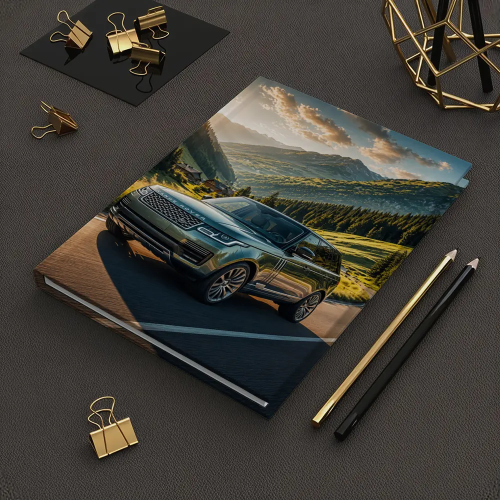 Range Rover Driving Mountain Valley Sunset Road – Notebooks