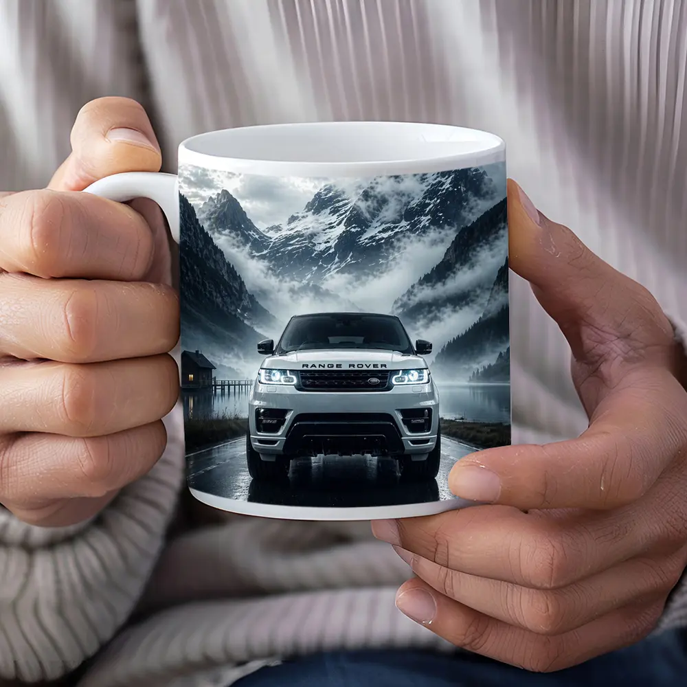 Range Rover Sport White Mountain Lake Fog – Mugs