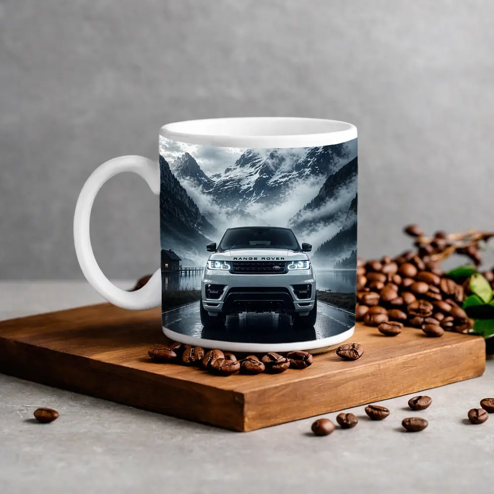 Range Rover Sport White Mountain Lake Fog – Mugs