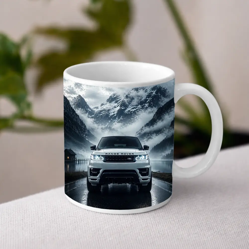 Range Rover Sport White Mountain Lake Fog – Mugs