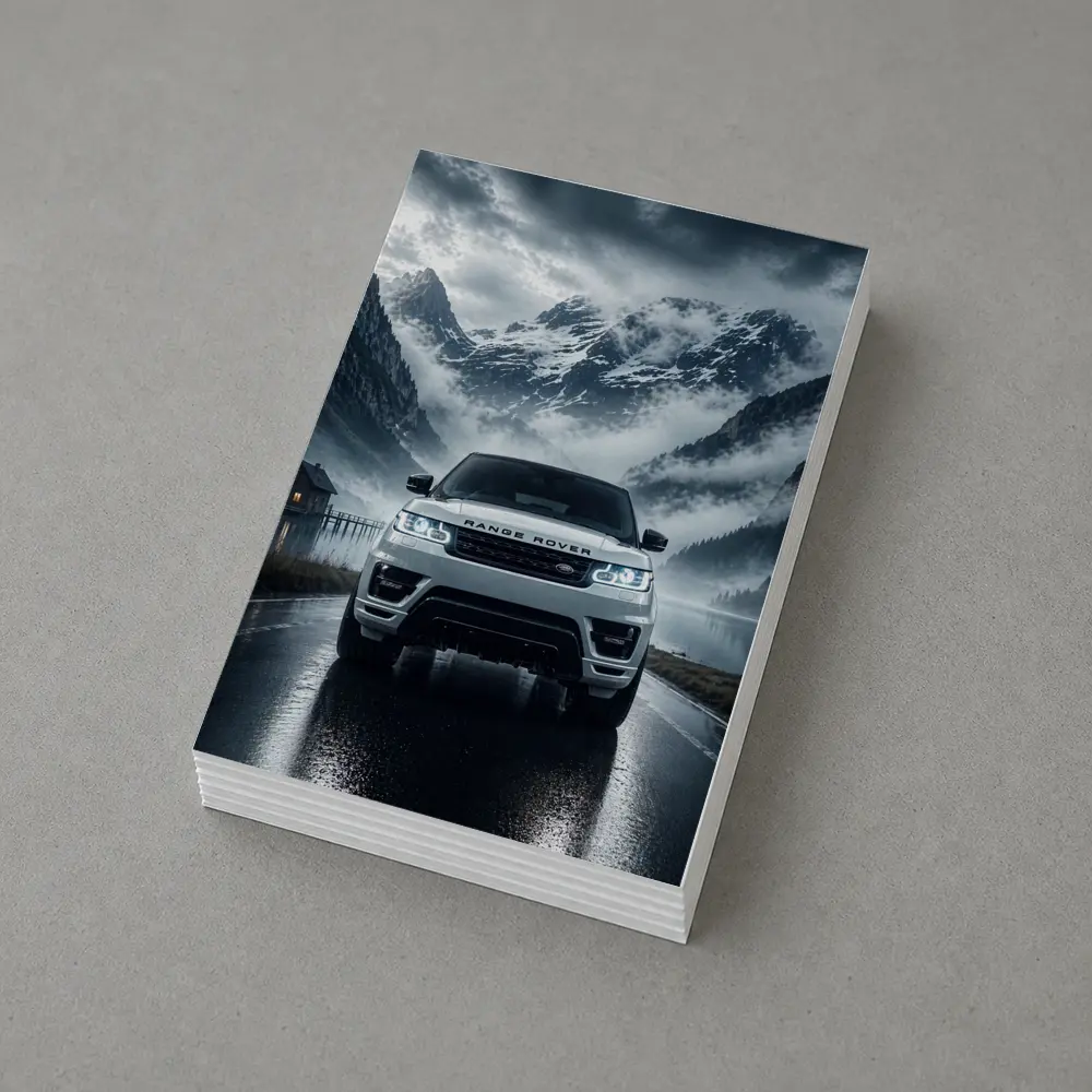 Range Rover Sport White Mountain Lake Fog – Postcards