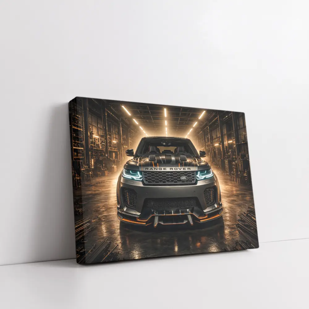 Range Rover Sport Dark Industrial Garage Scene – Wall Art