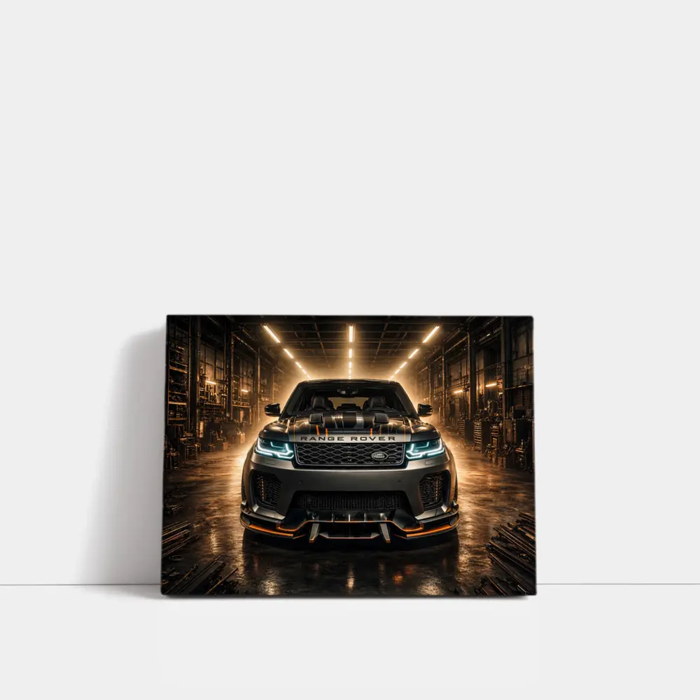 Range Rover Sport Dark Industrial Garage Scene – Wall Art