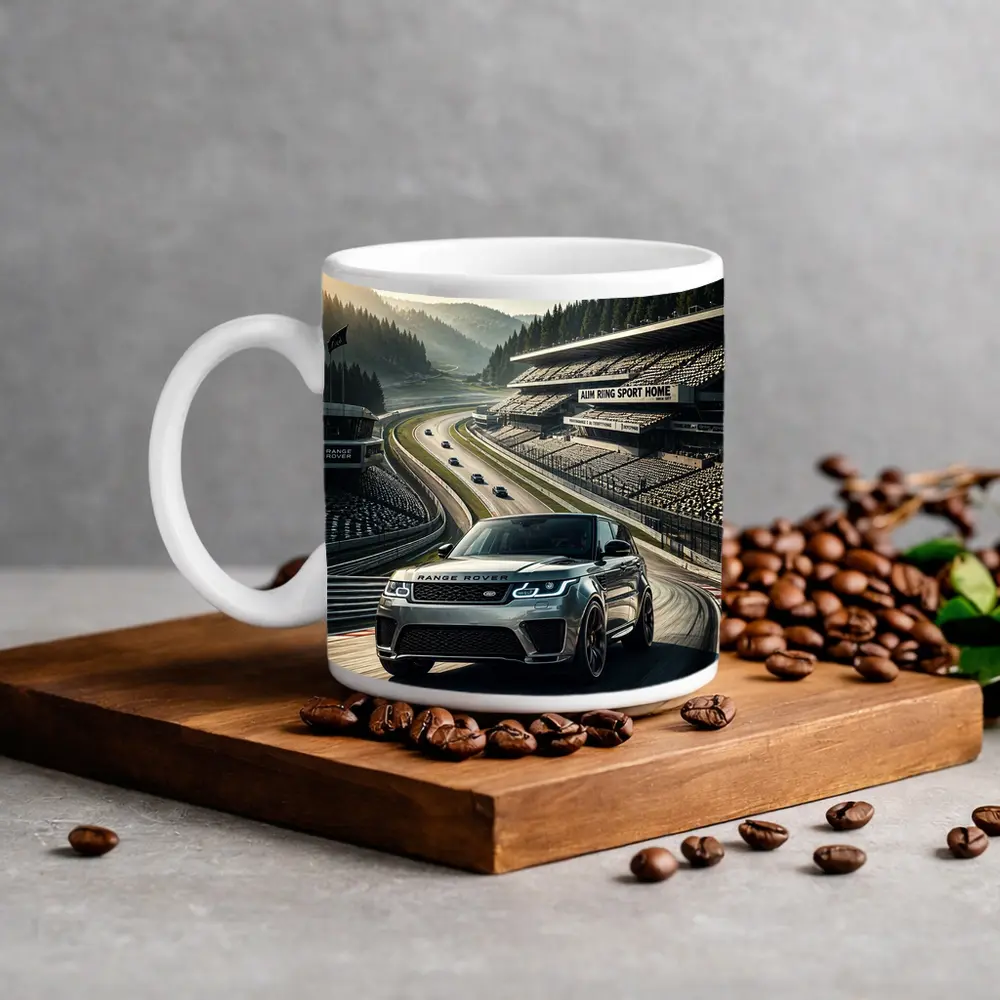 Range Rover Sport SVR On Racing Circuit Track – Mugs