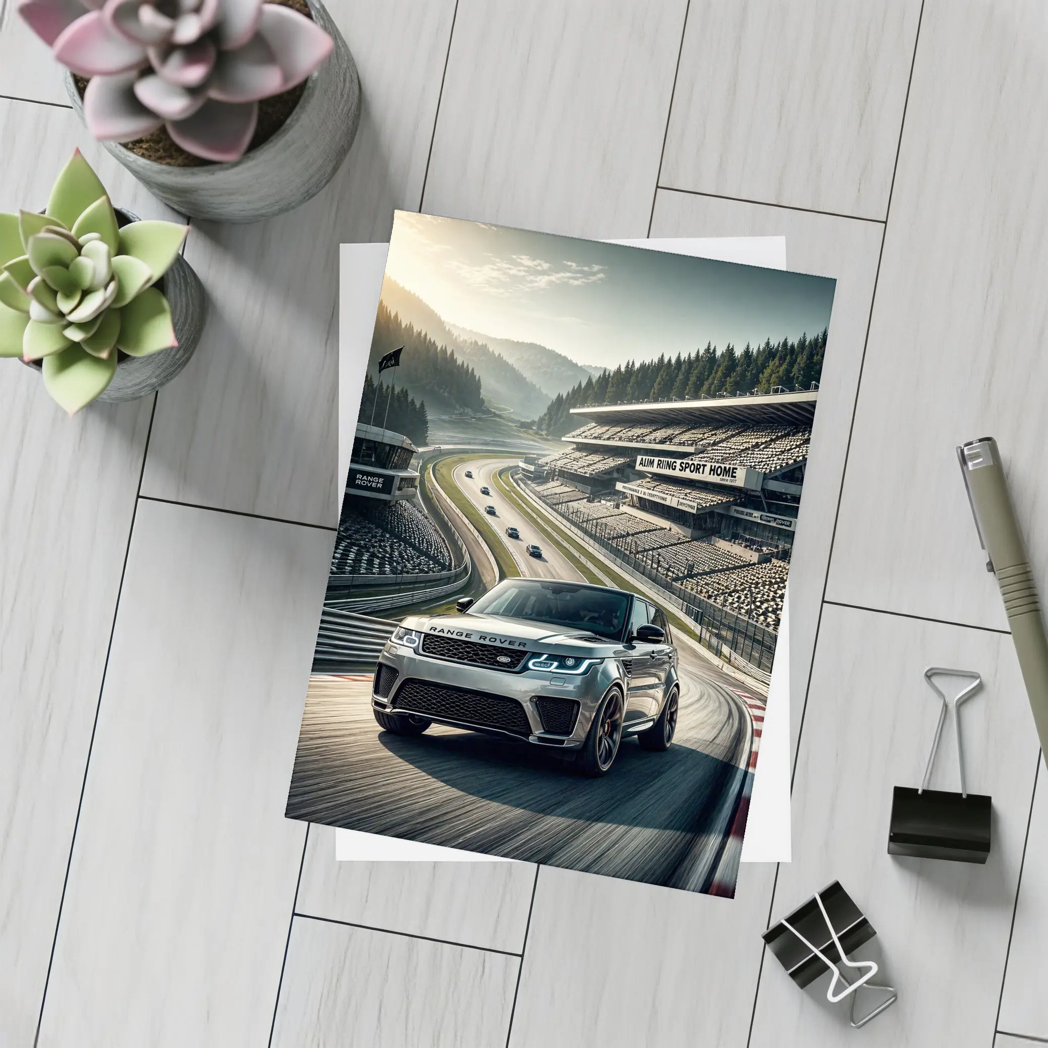 Range Rover Sport SVR On Racing Circuit Track – Postcards