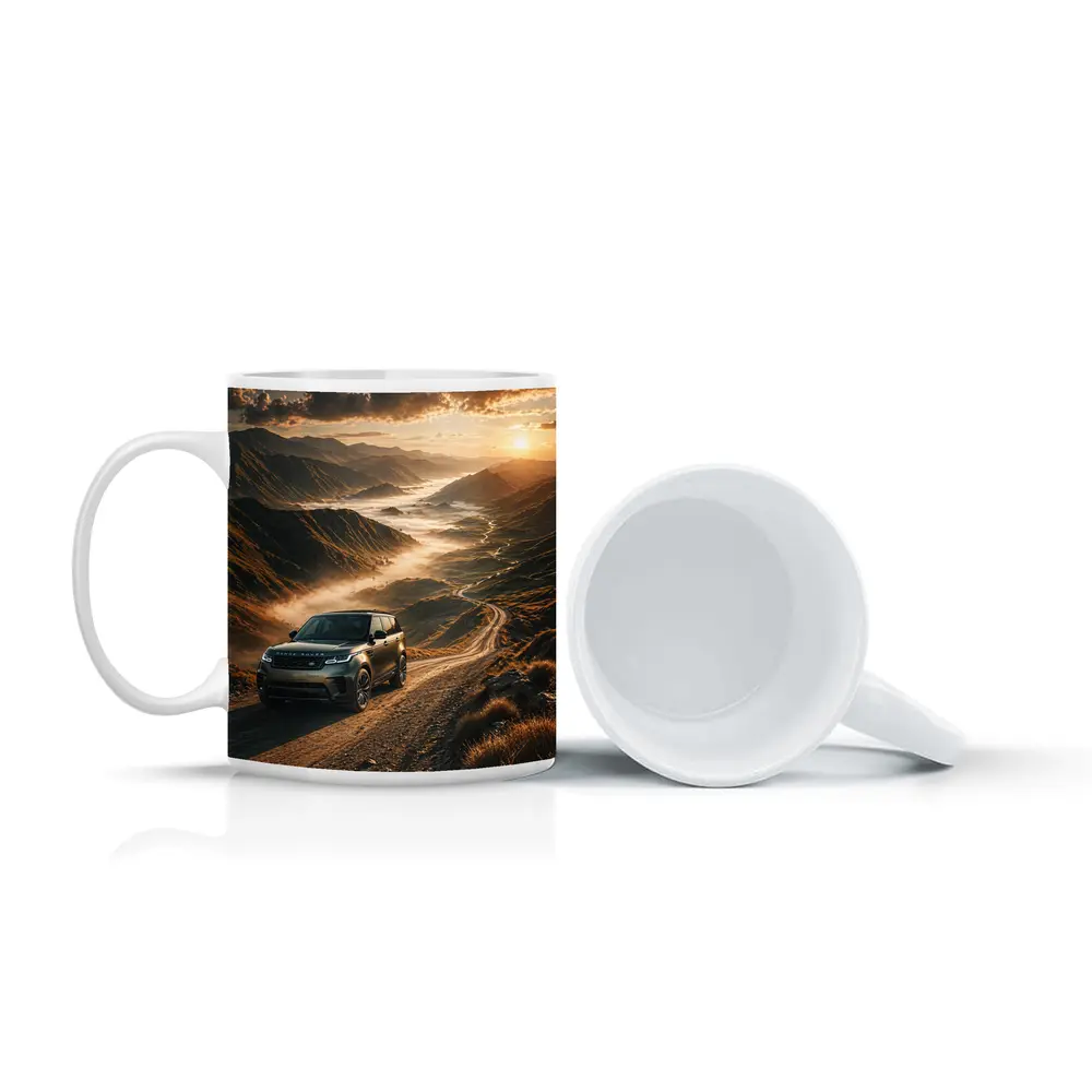 Range Rover Velar On Mountain Dirt Road – Mugs