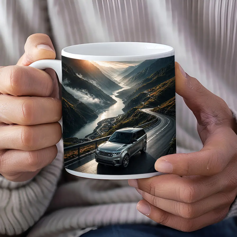 Range Rover Sport On Mountain Valley Road – Mugs