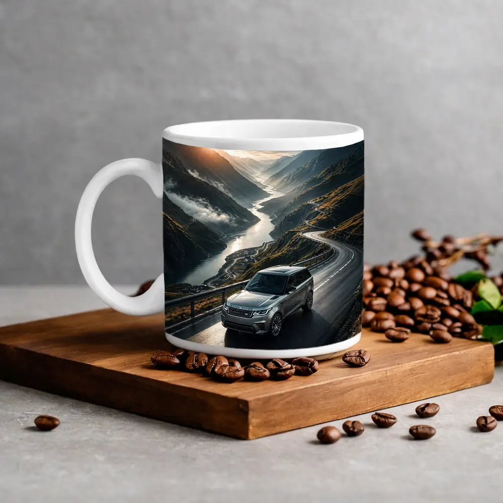 Range Rover Sport On Mountain Valley Road – Mugs