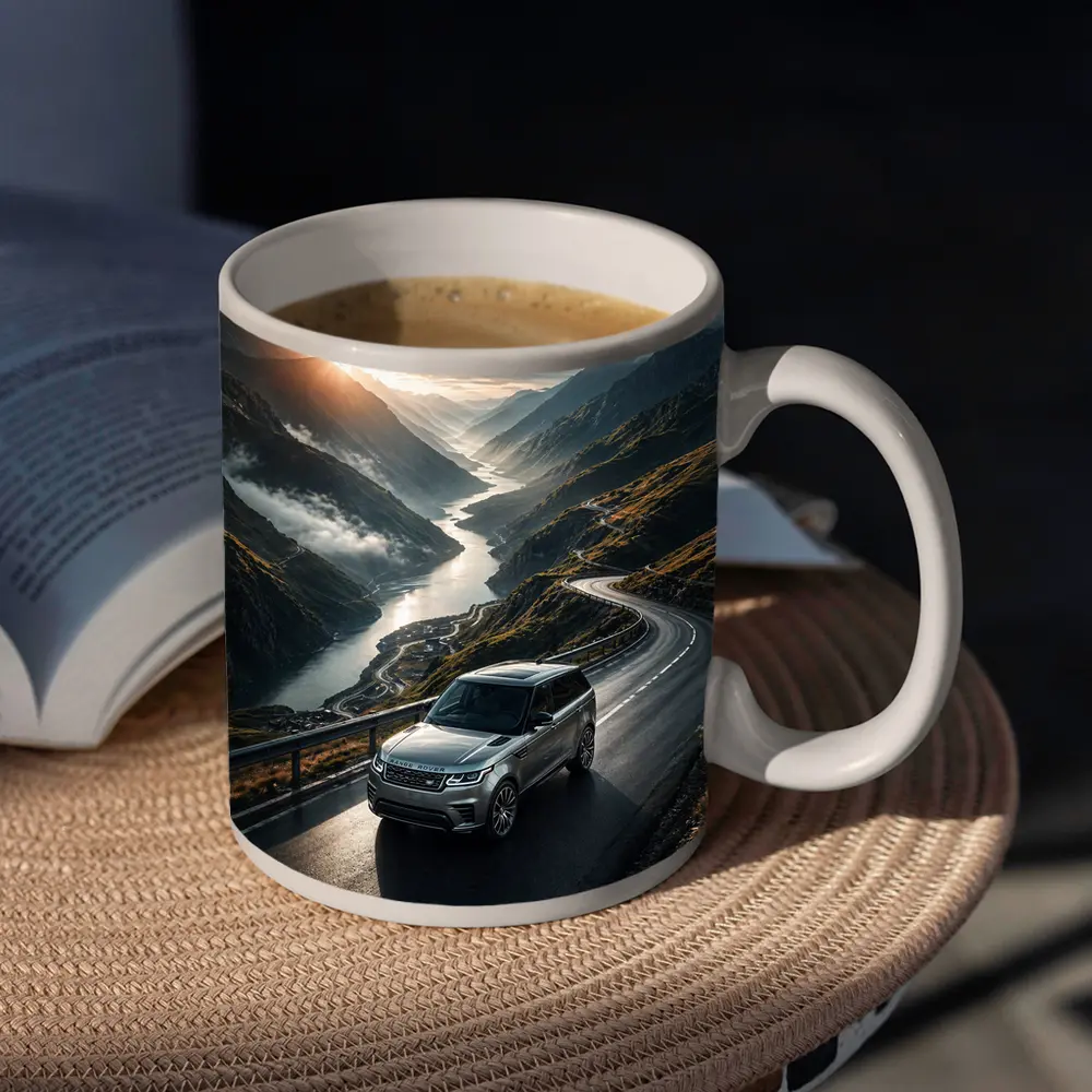 Range Rover Sport On Mountain Valley Road – Mugs