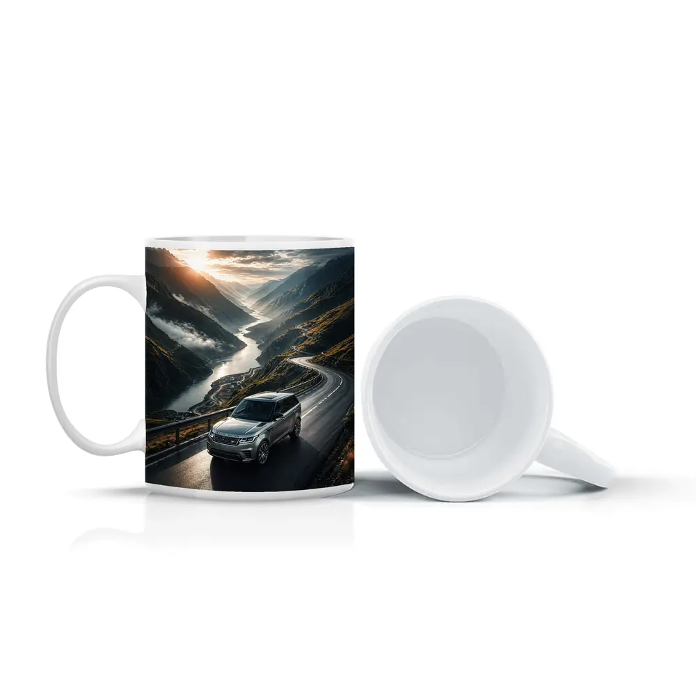 Range Rover Sport On Mountain Valley Road – Mugs