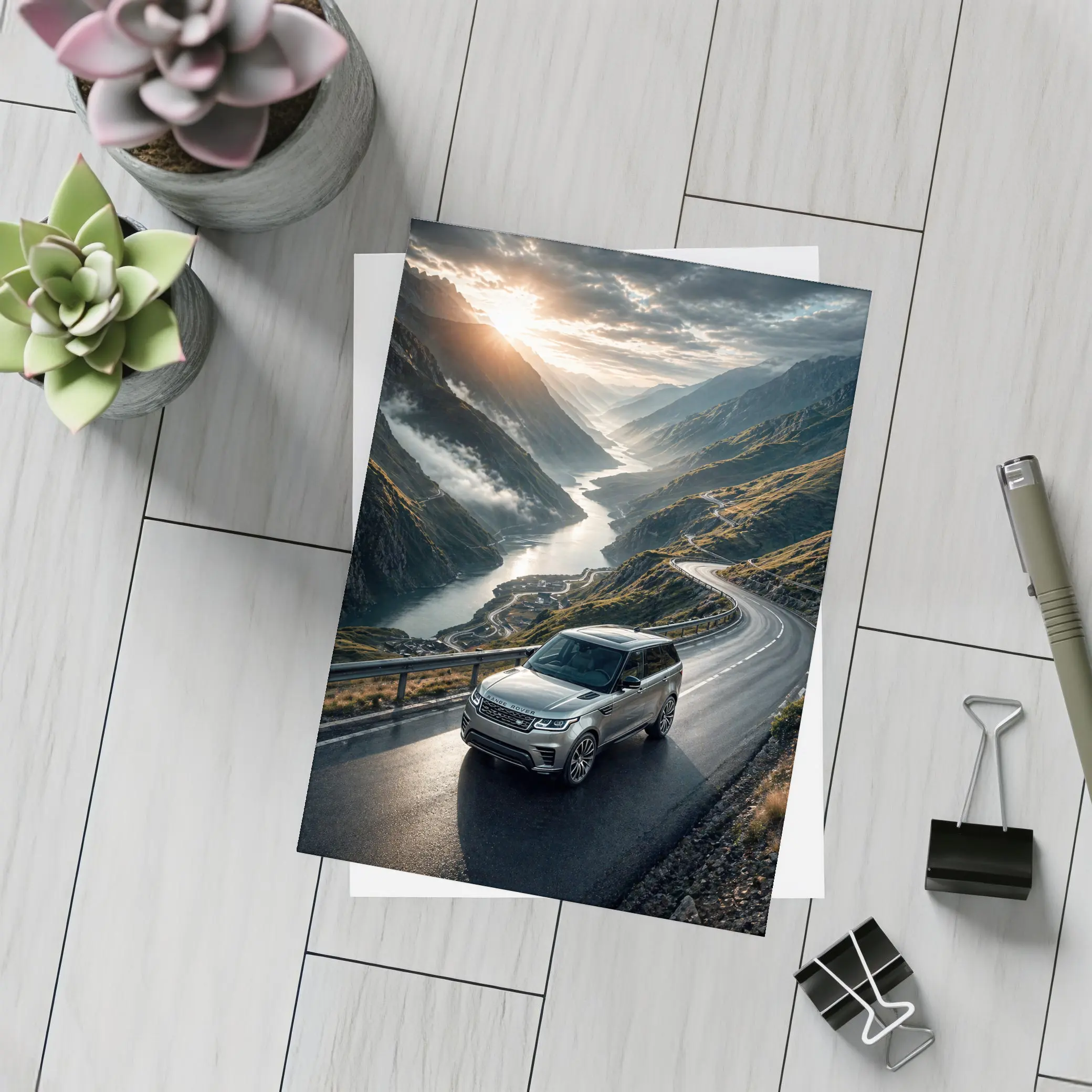 Range Rover Sport On Mountain Valley Road – Postcards